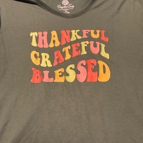 Positivi-Tees Olive Green Graphic Tee - Picture 1 of 2